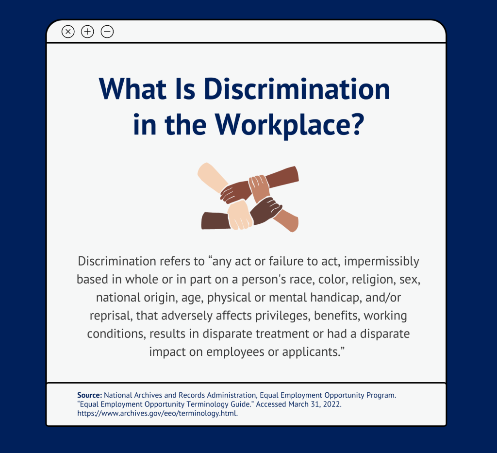 What is discrimination in the workplace? 